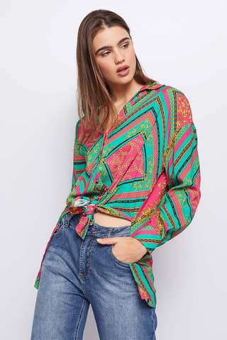 Blouse 
Groen en Roze