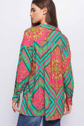 Blouse 
Groen en Roze