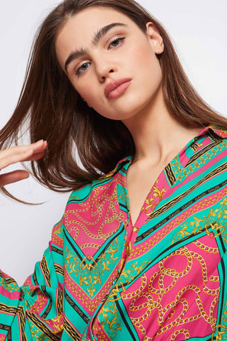 Blouse 
Groen en Roze