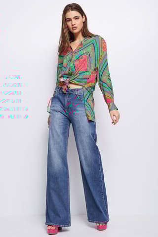 Blouse 
Groen en Roze