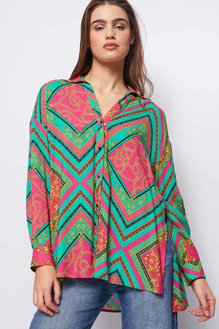 Blouse 
Groen en Roze