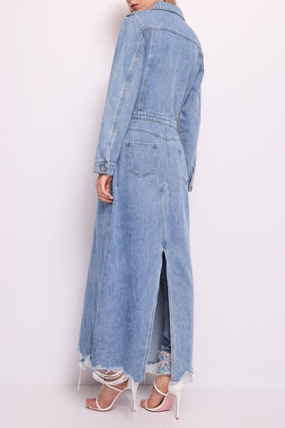 Vestido-camisa de ganga - Azul-celeste