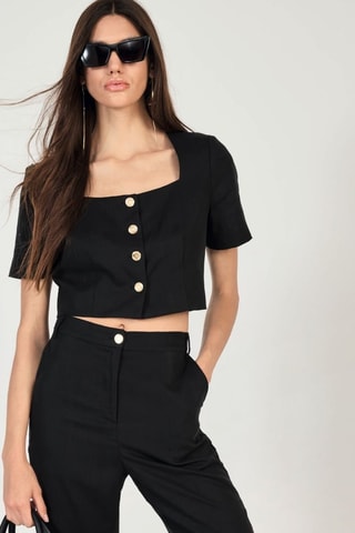 Korte Blouse - Zwart