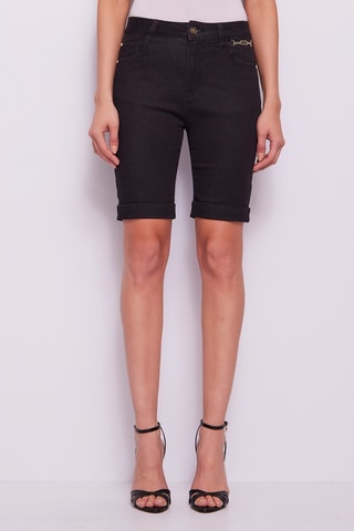 Calções de ganga- Preto