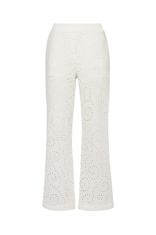 Broek met Engelse borduursels- Ecru