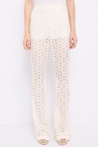 Broek met Engelse borduursels- Ecru