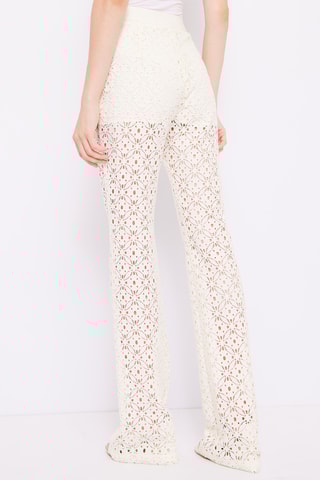 Broek met Engelse borduursels- Ecru