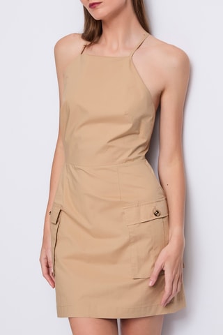 Vestido direito - Bege