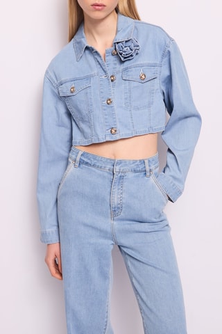 Casaco de ganga- Azul-celeste