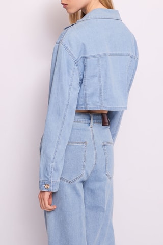 Casaco de ganga- Azul-celeste