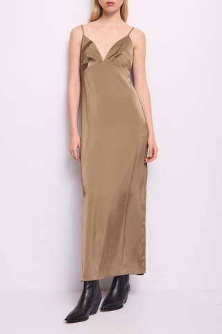 Vestido comprido- Caqui