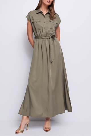 Vestido comprido- Cinzento