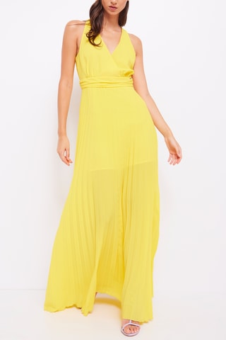 Vestido plissado - Amarelo