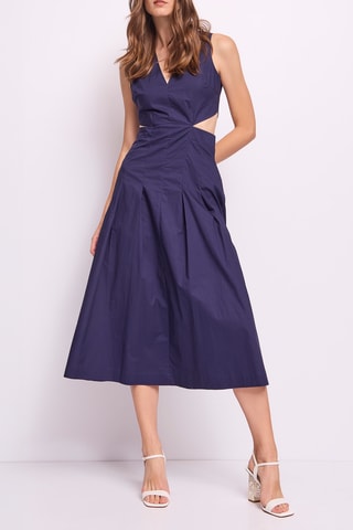 Vestido midi - Azul-marinho