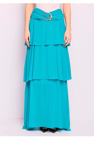 Rok met Ruches - Turquoise