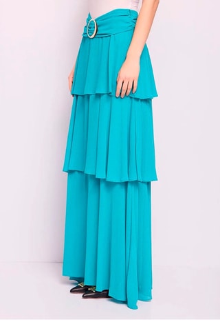Rok met Ruches - Turquoise