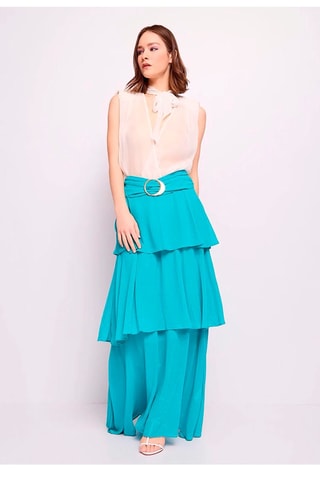 Rok met Ruches - Turquoise