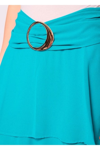 Rok met Ruches - Turquoise
