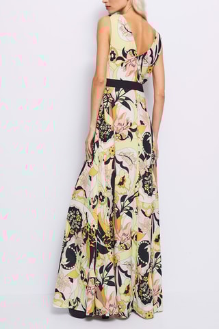 Vestido comprido - Preto e rosa