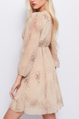 Vestido plissado - Bege