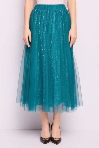 Saia midi- Turquesa