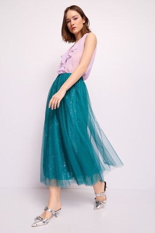 Saia midi- Turquesa