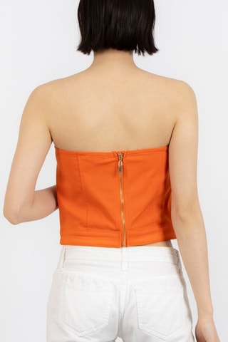 Strapless Crop Top - Oranje