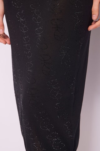 Saia midi cintura alta- Preto