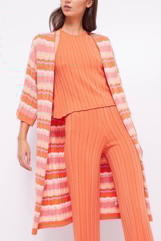 Casaco de malha comprido - Rosa