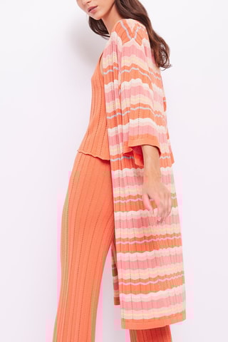 Casaco de malha comprido - Rosa