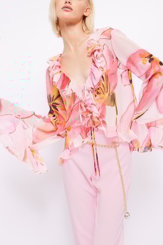 Blouse met Ruches - Roze