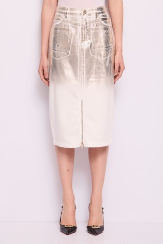Saia direita - Cru e dourado