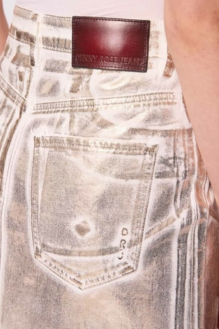 Saia direita - Cru e dourado