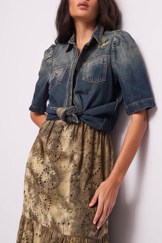 Camisa de ganga - Azul-escuro