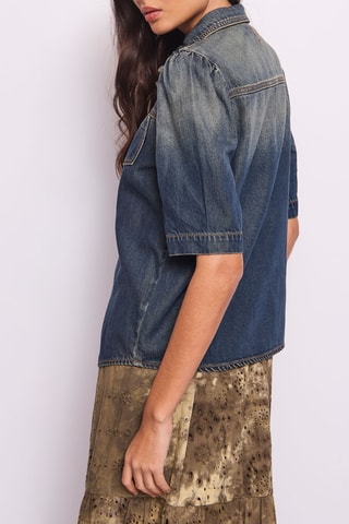 Camisa de ganga - Azul-escuro