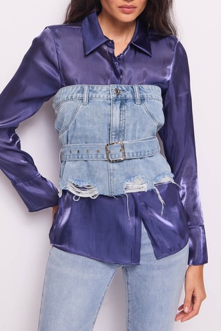 Top efeito ilusório- Azul