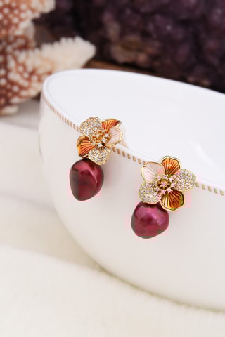 Oorbellen - Goudkleurig en Wit