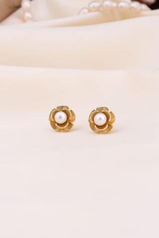 Oorbellen - Goudkleurig en Wit