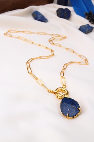 Ketting - Verguld Metaal Lapis Lazuli