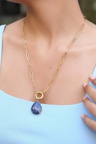 Ketting - Verguld Metaal Lapis Lazuli