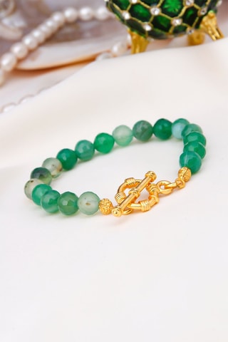 Armband - Agaten - Doublé Geelgoud