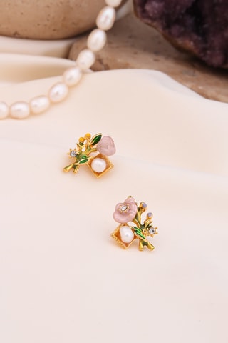 Oorbellen - Wit en Goudkleurig