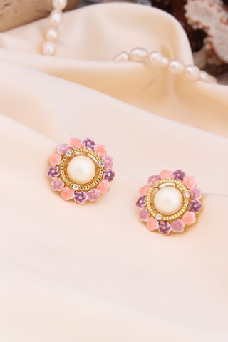 Oorbellen - Goudkleurig en Roze