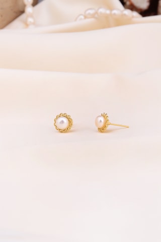 Oorbellen - Goudkleurig en Wit