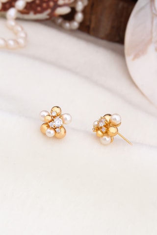 Oorbellen - Goudkleurig en Wit