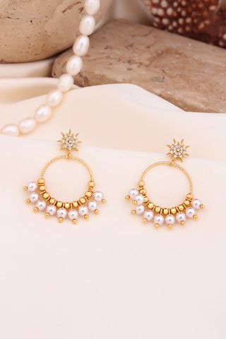 Oorbellen - Goudkleurig en Wit