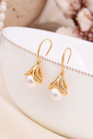 Oorbellen - Goudkleurig en Wit