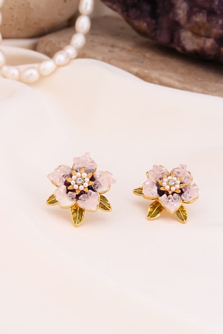 Oorbellen - Roze en Goudkleurig