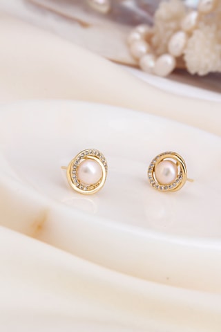 Oorbellen – Doublé Geelgoud en Cultivéparels