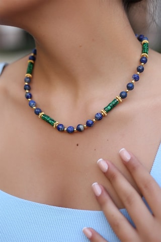 Ketting - Verguld Metaal Lapis Lazuli